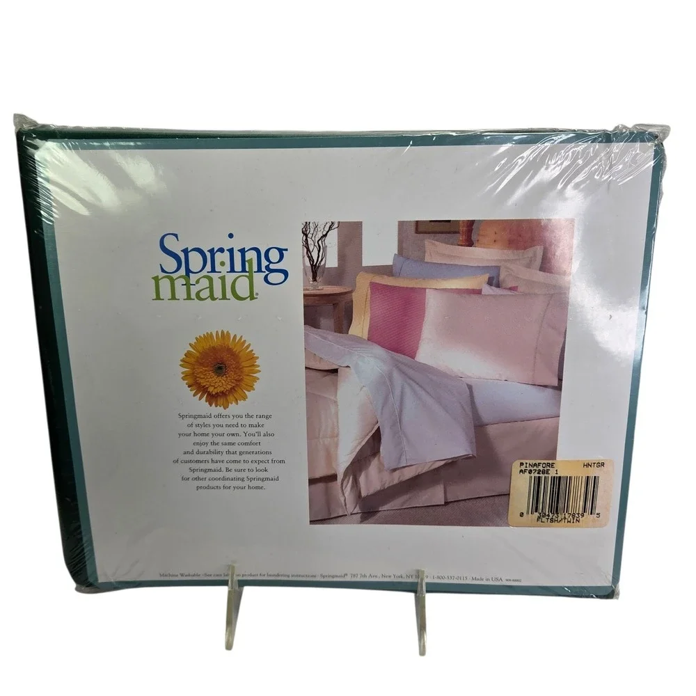 Springmaid Twin Flat Sheet Hunter Green No Iron Percale Vtg Made USA 66 x 96 New